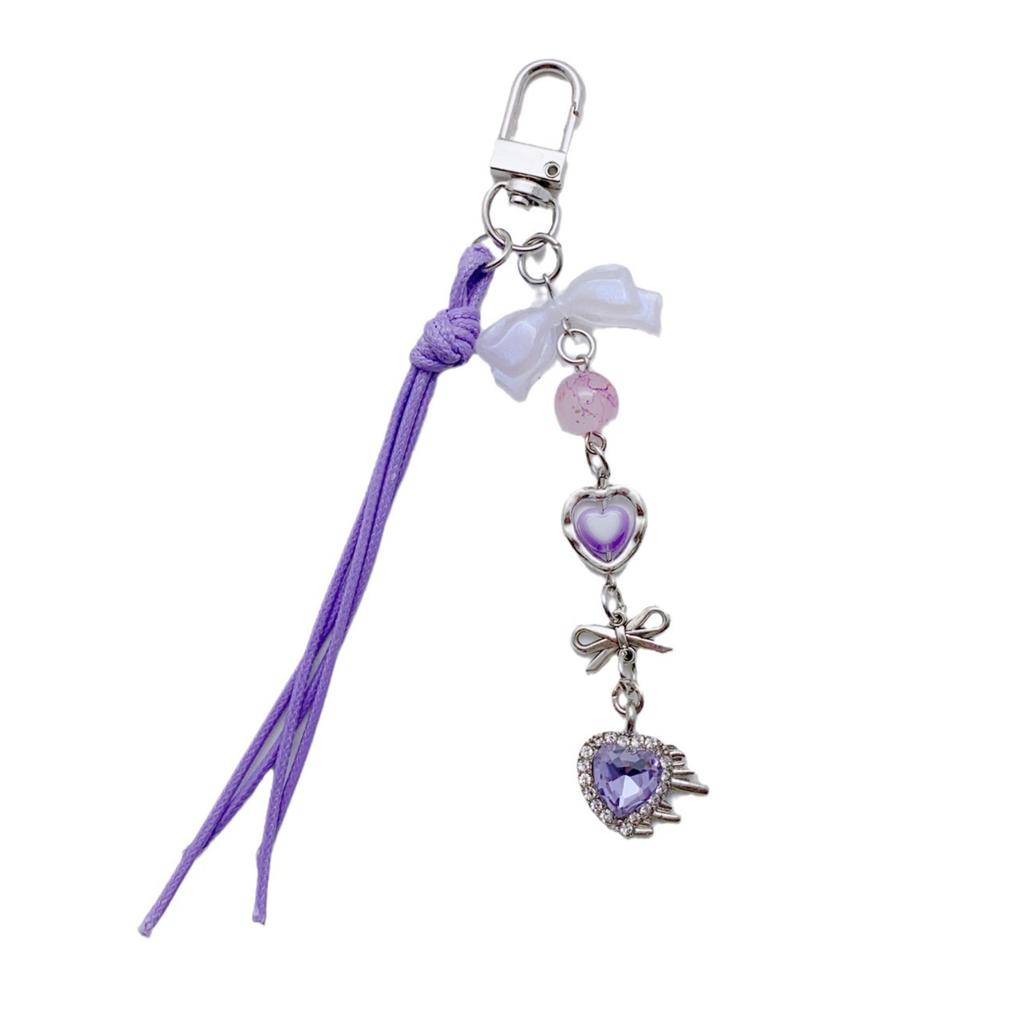 Модный брелок с бусинами и акриловым кулоном, брелок для сумки, брелок для ключей, элегантный женский модный аксессуар