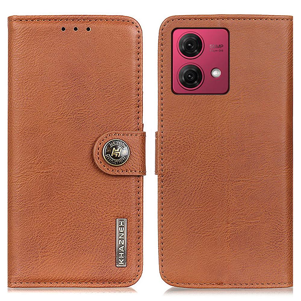 KHAZNEH For Motorola Moto G84 5G Case Cowhide Texture Anti-drop PU Leather Phone Cover