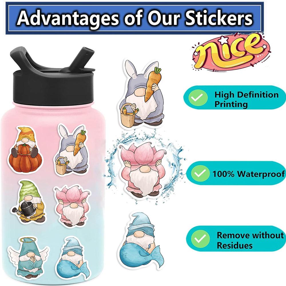 50Pcs Cartoon Gnomes Dwarf Decals Luggage Phone Notebook Wall Room Car Decoration Graffiti Sticker