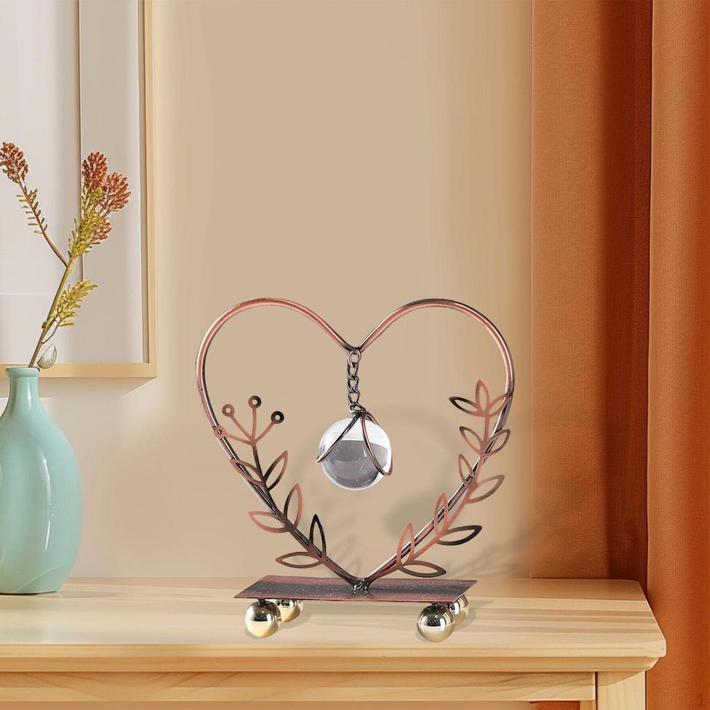 Iron Leaf Statue Ball Ornament Figurine Cabinet Gift,Home Office Sculpture Desk Figure for Festival