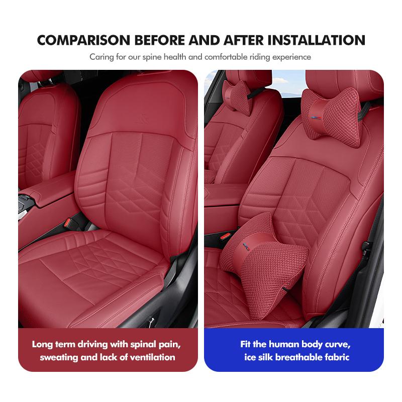 tclvr3 For BMW New Breathable Car Seat Cushion Neck support Support Headrest Pad Pillow 1 3 5 Series X1 X3 X4 X5 X7 G20 G38 F20 F39 F48
