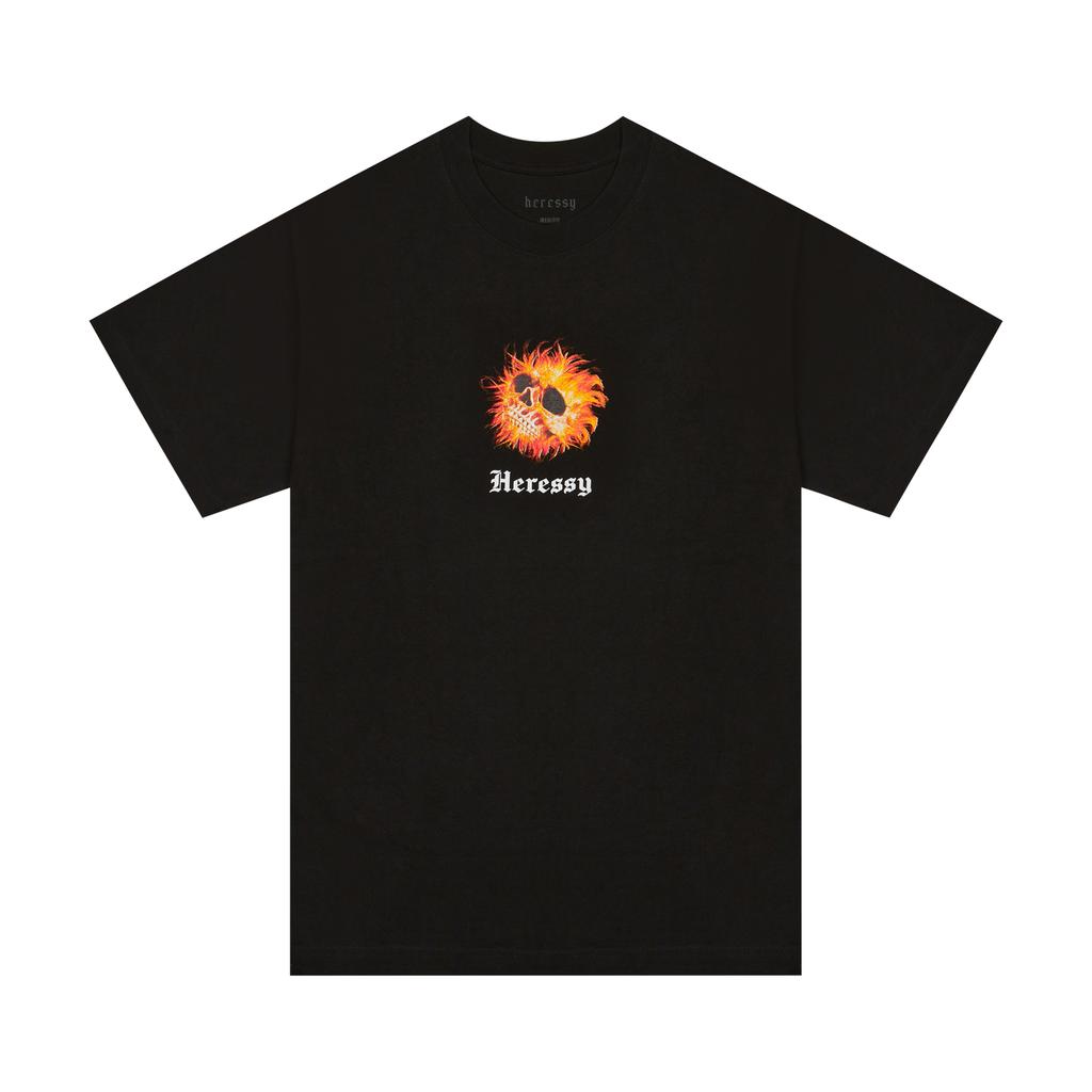 HERESSY Flame Skull Tee Black
