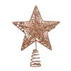 Gold Shimmering Christmas Tree Star Top Decoration Hollowed Metal Star Tree Top Ornament for Holiday Party Decoration