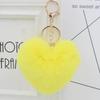 "Charming Heart-Shaped Rabbit Fur Keychain - Fashionable Fluffy Accessory for Ladies' Bags"