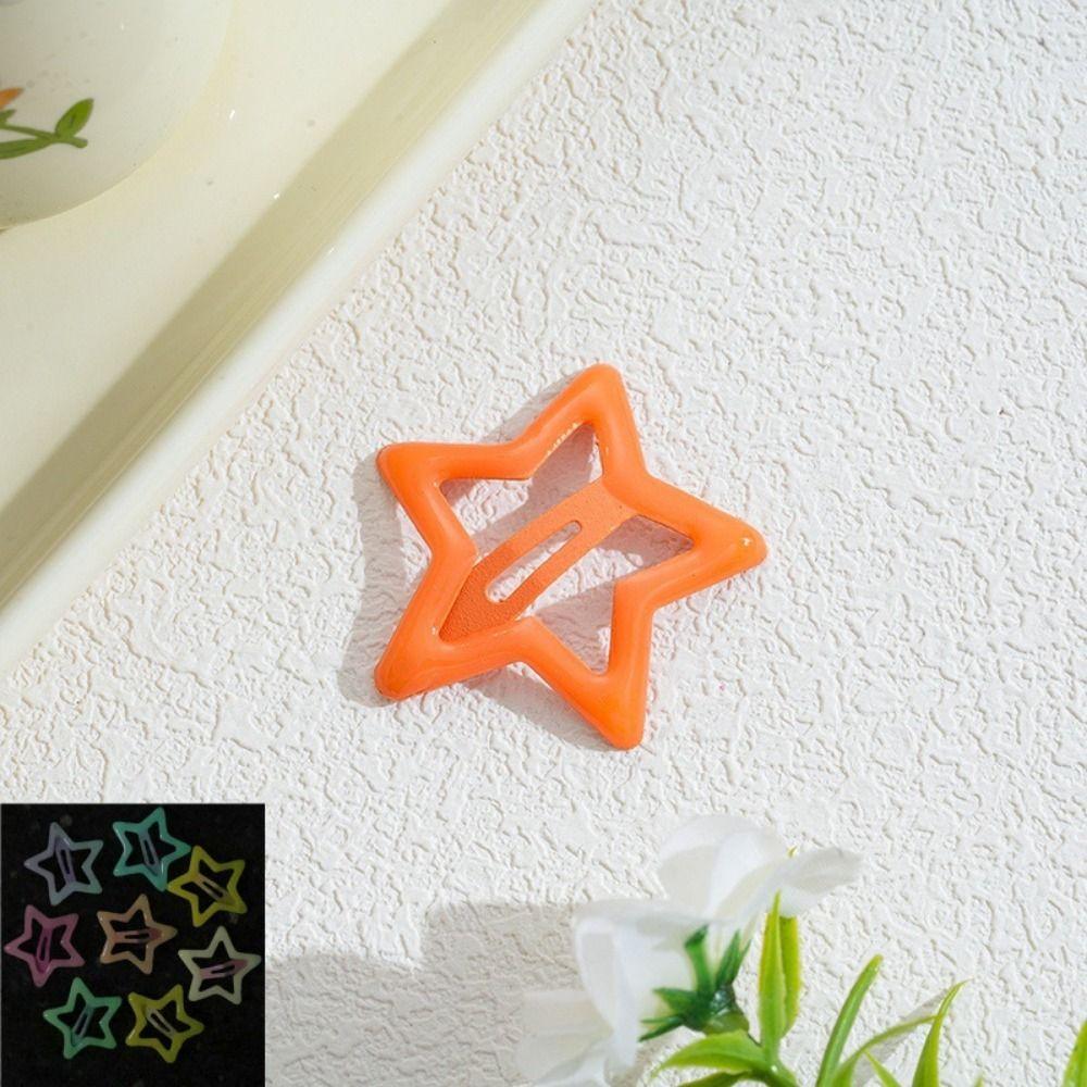 20Pcs Glow in The Dark Luminous Star Hair Clip Colorful Mini Luminous Barrettes Kids