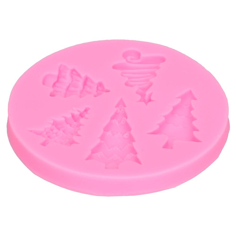 Food-Grade Silicone Christmas Tree Mold Round Shape Chocolate Baking Mold  Candy Making