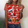 Christmas Women's T Shirt Cartoon Graphic 3D Print Casual O Neck Short Sleeve Tee Street Funny T-Shirts Female Oversized Clothing