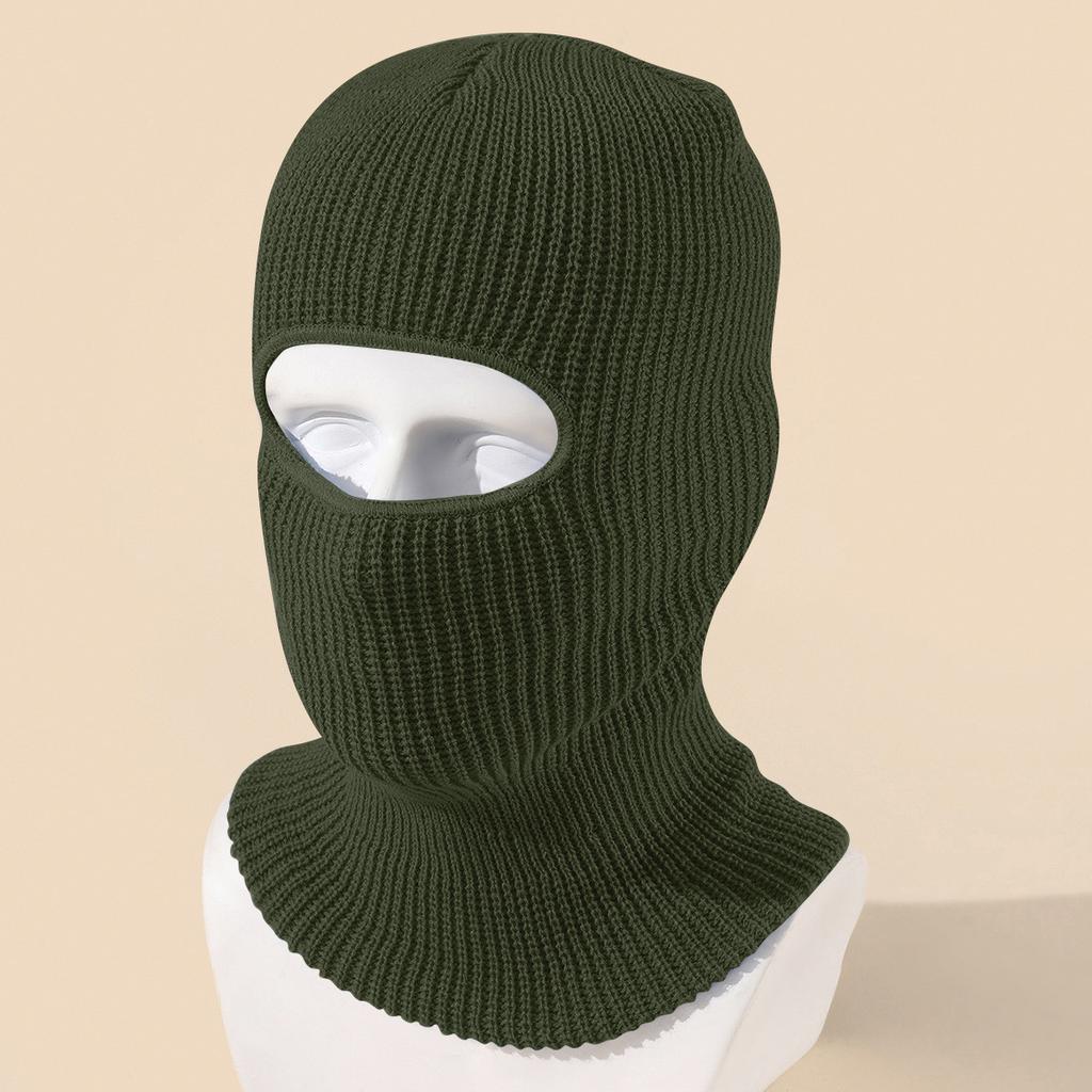 1-Hole Ski Mask Knitted Face Cover Adult Winter Balaclava Full Face Mask For Winter Outdoor Sports