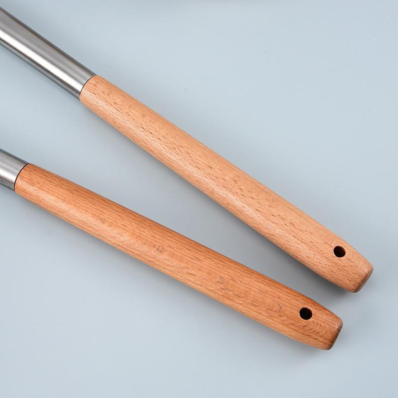 Силиконовая кухонная утварь, деревянная ручка, кастрюля с антипригарным покрытием, кухонные принадлежности, набор для готовки, термостойкая суповая ложка, дуршлаг, лопатка для пасты