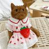 Breathable Pet Strawberry Dress Soft Pet Summer Clothes Fashion Dog Vest  Autumn