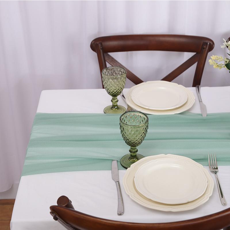 Chiffon Table Runner Vertical Tablecloth for Table Decorations Shiny Fabric Merry Christmas Decorations 2026 Wedding Decoration