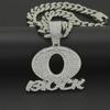 OBLOCK Letter Pendant Necklace: Trendy European & American Hip-Hop Style with Alloy and Diamond Accents