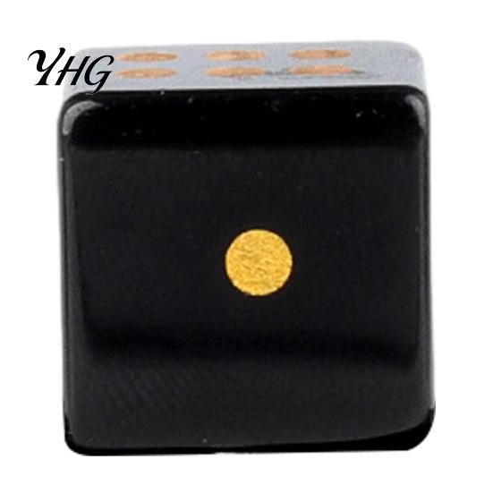 Collectible Stone Dice Natural with Golden Dots, Mini Healing Faux Decorative Crystal Dice, Carved 6-Sided for Tabletop Board Game