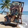 Custom Name Personalized The Rolling Stones Print Beach Towel, for Trip Camping Beach Party Home Decor, Birthday Gift for Family & Friends