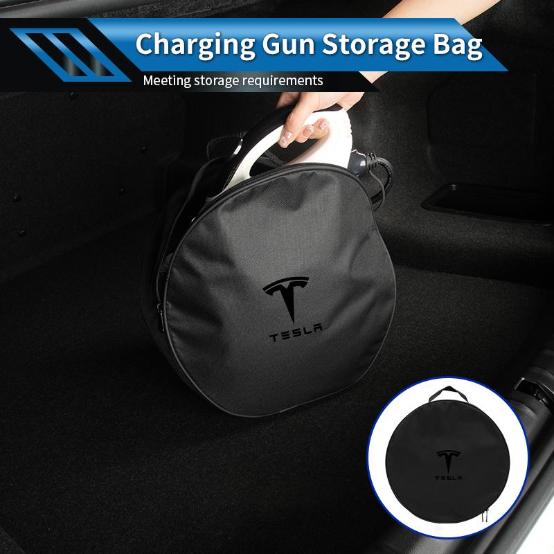 PAJL2 EV Car Valve Charging Cable Storage Box Electric Vehicle Charger Cables Carry Bag For Tesla Model 3 Y S X 2021 Roadster