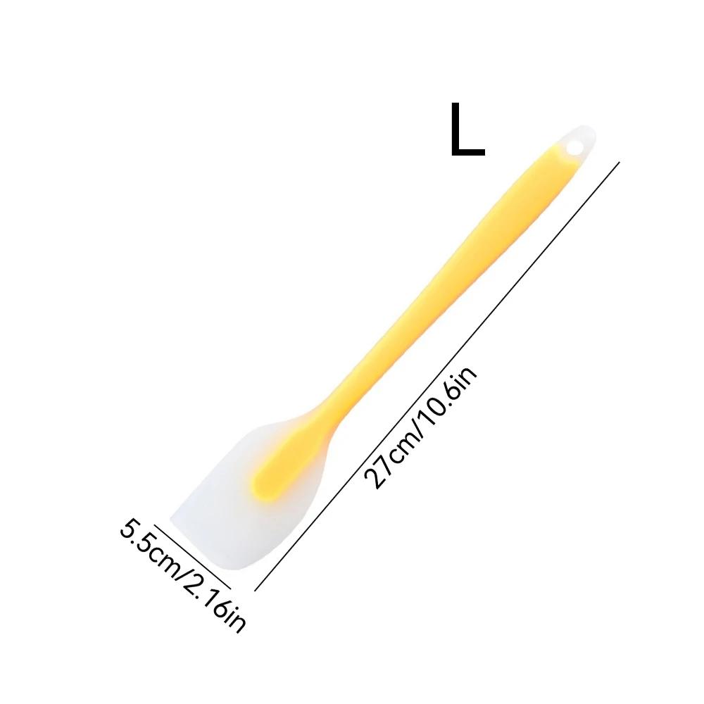 1Pc Baking Spatula Integrated High Temperature Cake Cream Silicone Spatula Translucent Head Spatula Baking Tools Kitchen Tools