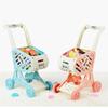 Play Plastic Cut Fruits Vegetables Trolley Toys Supermarket Shopping Cart Mini Simulation Handcart