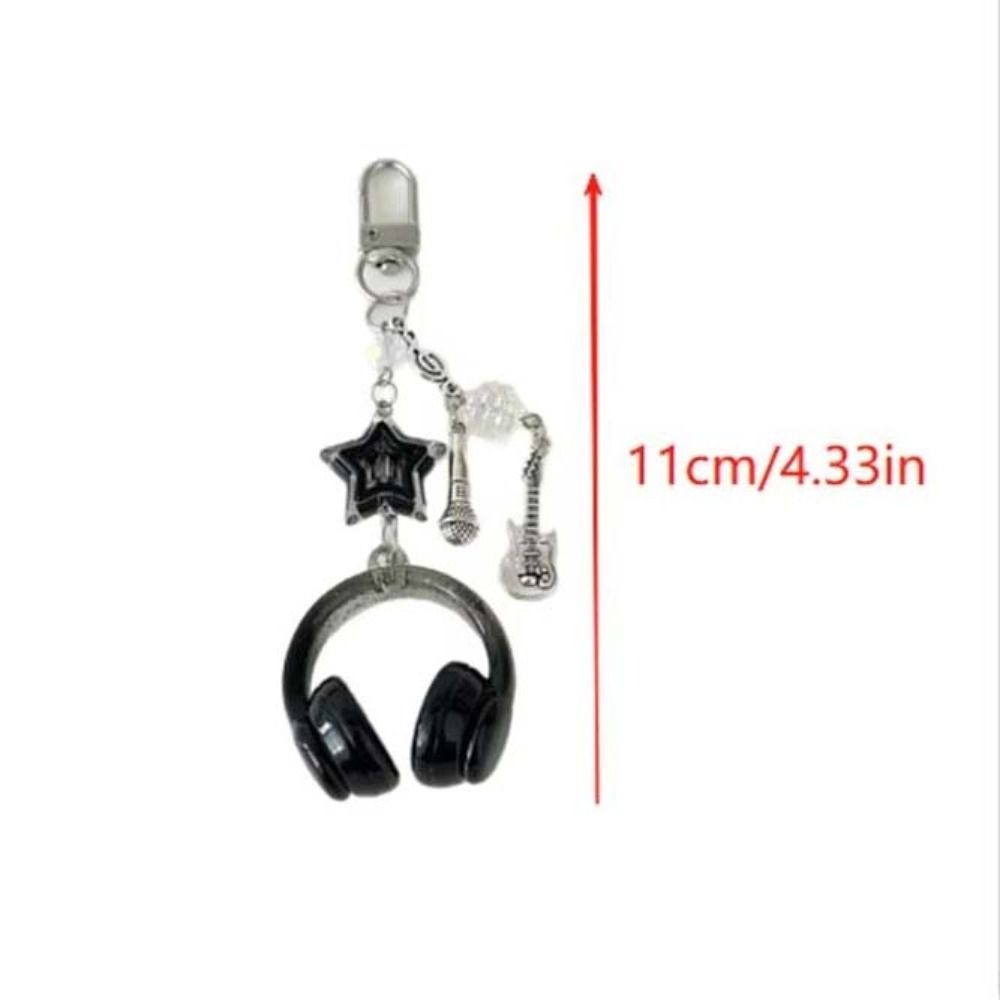 Bags Decoration Earphone-shaped Keychain Glitter Microphone Pendant  Backpack Charms