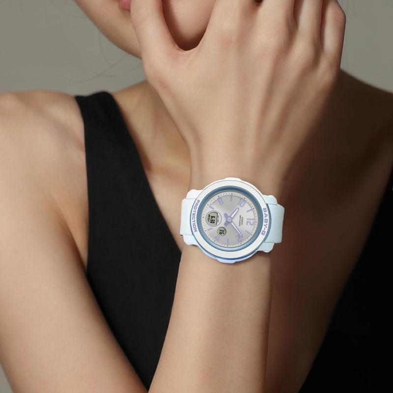 Casio Серия CASIO BABY-G Серия G-SHOCK кварцевый механизм полимерный ремешок японские и корейские часы женские часы серебристый циферблат BGA-290DR-7A
