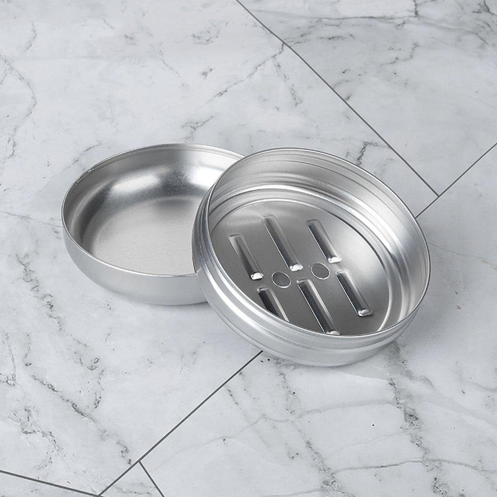 Упаковка из 2 алюминиевых мыльниц, водонепроницаемая металлическая мыльница для путешествий с подставкой для сбора капель для дома и кемпинга