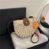 Модная полукруглая полая контрастная соломенная сумка Новая модная соломенная пляжная сумка-тоут ручной работы