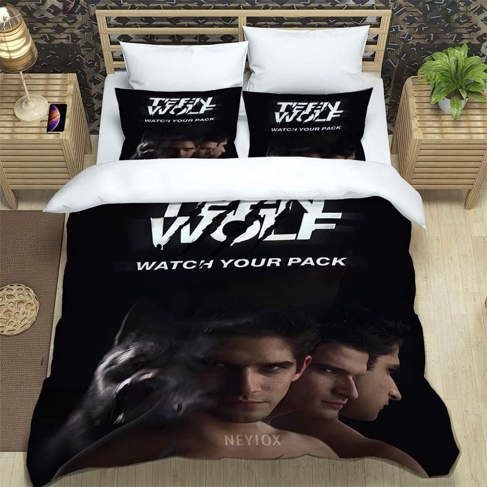 Fashion Tv Series Teen Wolf Bedding Collection Single Twin Full Queen King Size Bed Collection Adult Kid Bedroom Duvetcover Collection Home Textile
