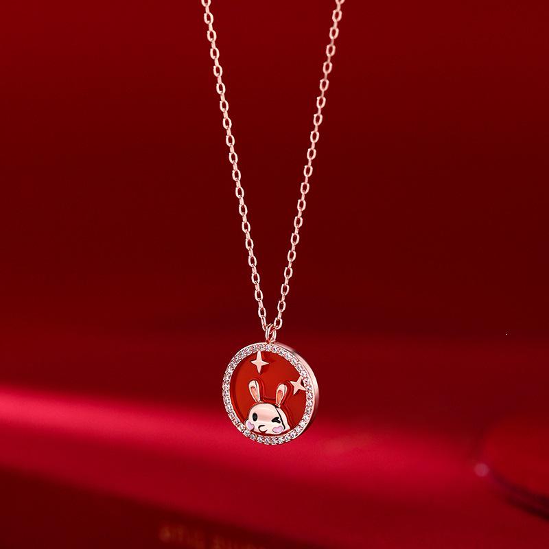 Серебряная подвеска 925 пробы со знаком Зодиака Кролик - Женская цепочка на ключицу, Дизайн 2022 года