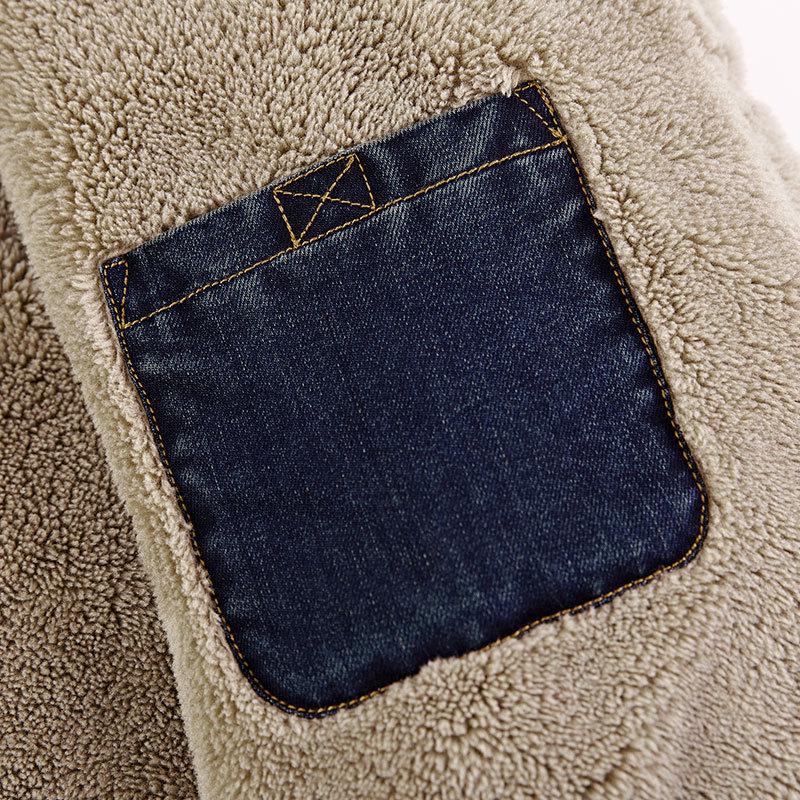 Мужская джинсовая куртка большого размера, флисовая утолщенная повседневная куртка для зимней носки