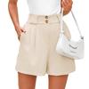 High Waist Summer Women's Casual Solid Color Suit Shorts with Pockets