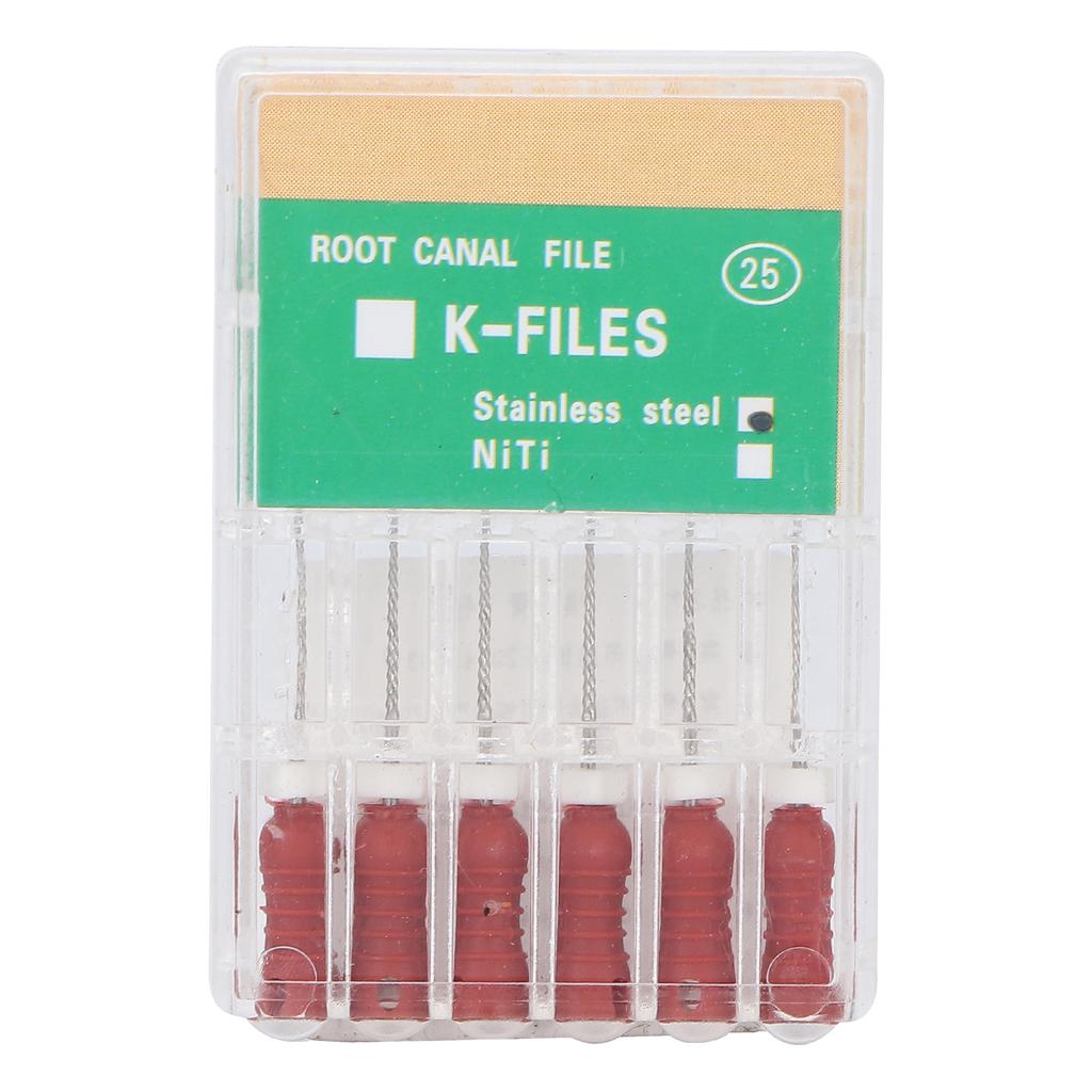 Файлы для корневых каналов из нержавеющей стали для стоматологической клиники Эндодонтический K-файл Аксессуар для стоматологического инструмента