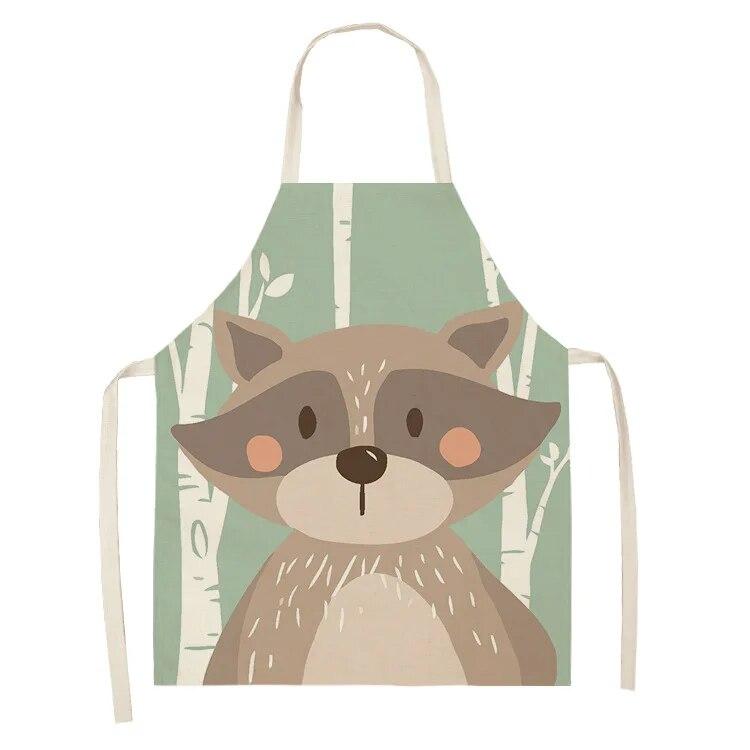 Фартук шеф-повара для приготовления выпечки, фартук с рисунком лисы и животным, аксессуары для приготовления пищи, мужской и женский фартук, фартук для чистки