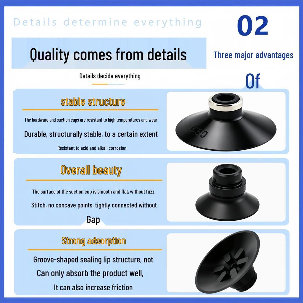 Ribbed Flat Vacuum Suction Cup ZP-C Series for Industrial Pneumatics