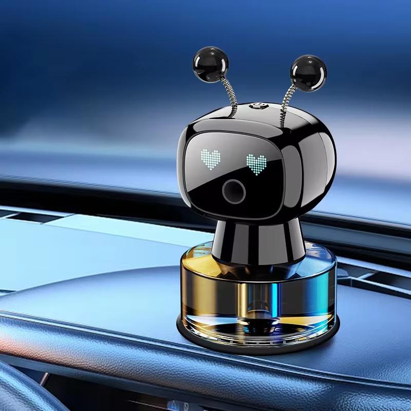 Smart Car Air Freshener AI Rechargeable Car Aroma Diffuser Smart eyes 4 Levels of Adjustable Intelligent Car Diffuser Gift