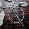 Gothic Jewelry Vintage Weapon Long Sword Pendant Necklace With Circle Pendant, Women's Jewelry Gift