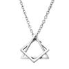 Cold Wind Geometry Triangular Square Combination Necklace, Hip-Hop Trendy Male And Female Couples Pendant.