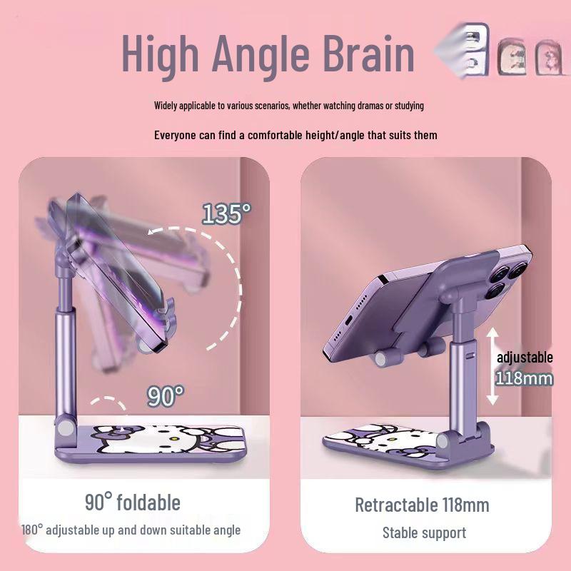 Foldable Rotating Phone Holder for Desktop Streaming and Watching