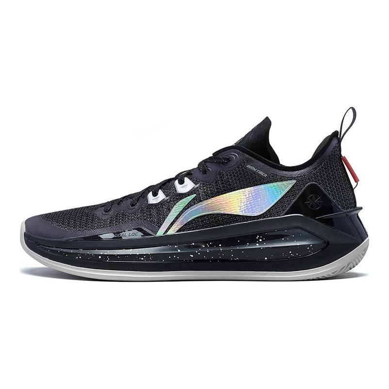 Li Ning Liren 3 V2 Низкие баскетбольные кроссовки с амортизацией Obsidian Мужские Ночной Черный ABAT057-7