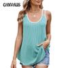 Women's Spring and Summer Combination Color Round Neck Solid Color Casual Halter Vest Top
