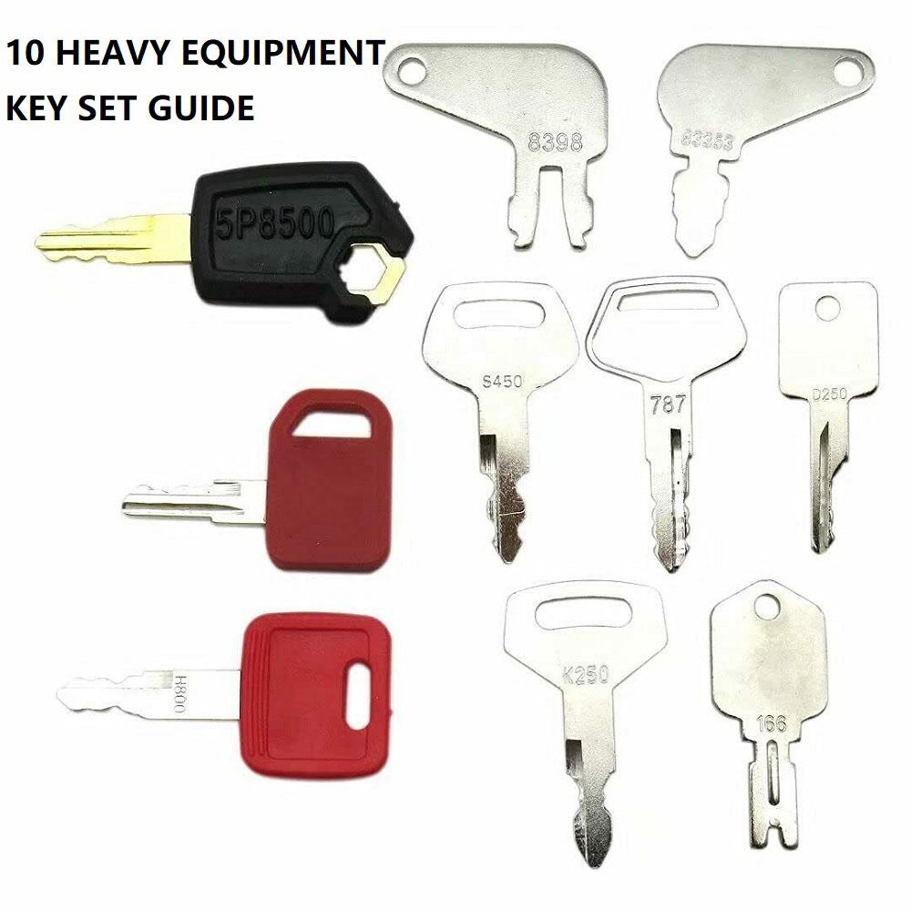 Набор из 10 штук ключей зажигания для тяжелой строительной техники для JD Case Komatsu Caterpillar
