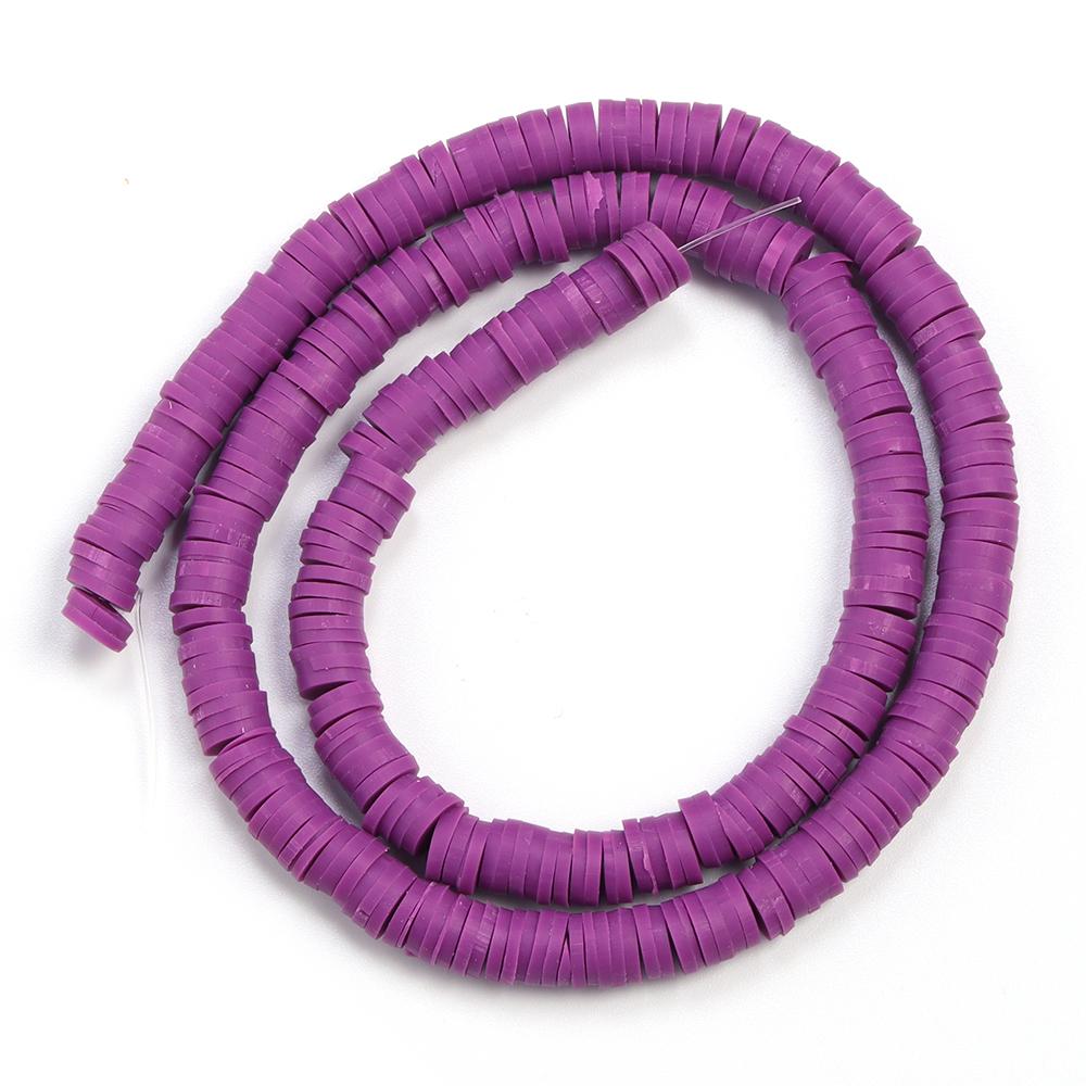 1 String 6mm Multicolor Polymer Clay Beads Flat Round Handmade Loose Spaced Beads For Jewelry Making DIY Bracelet Earrings Craft