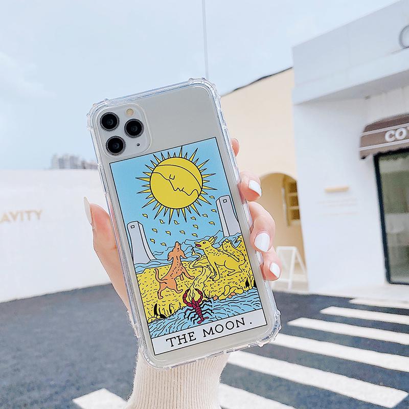 INS Witches The Moon And Sun Tarot Mystery Totem Soft Silicone Phone Case Shell For IPhone 18 SE2 7 8 Plus X XR XS 11 12 13 Pro MAX