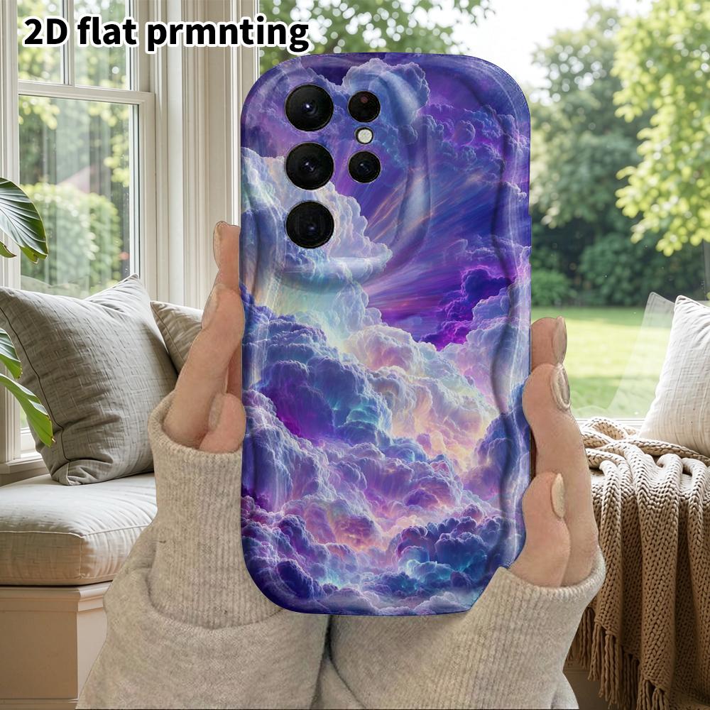 Phone Case: 2D Flat Samsung Galaxy A34 A35 M05 M06 S20 S22 S21 FE Plus 5G Protective Case, Couple Style, Aurora Cloud Pattern, Christmas and Halloween