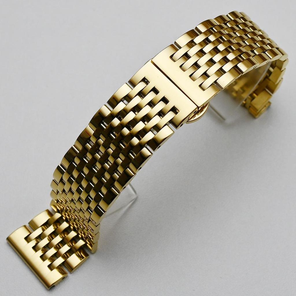 Ремешок для часов из нержавеющей стали с изогнутым концом, 18 мм, 19 мм, 20 мм, 21 мм, 22 мм, сменный ремешок, застежка-бабочка, ремешок для часов, браслет, серебро, золото