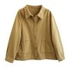 Cotton Jacket Women Autumn Short Casual Button Jacket Loose Simple Large Size Long Sleeve Tops
