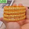 24k 4pcs /Lot Dubai Wedding Bangles For Women Man Ethiopian Jewelry Gold Color Africa Bracelets Women Arab Birthday Jewelry Gifts