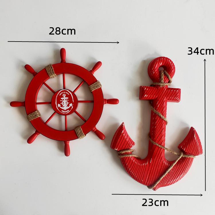 Креативный Корабельный Штурвал Якорь Домашнее Украшение Ремесло Средиземноморская Океанская Тематическая Комбинация Настенное Деревянное Ремесло Корабельный Штурвал