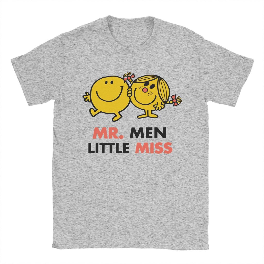 Футболка Mr Men Little Miss для мужчин и женщин, хлопковая одежда, эстетичная, с круглым вырезом, с коротким рукавом