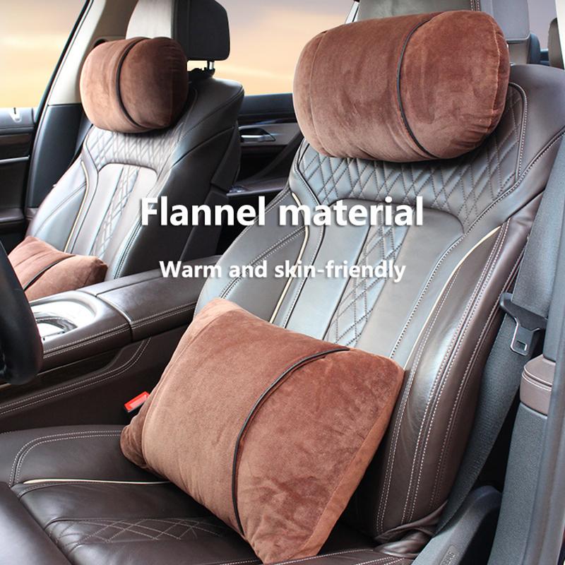 High-End S-Class Neck Support Pillow Flannel Winter Car Seat Cushion for Comfortable Travel Seat Accessories