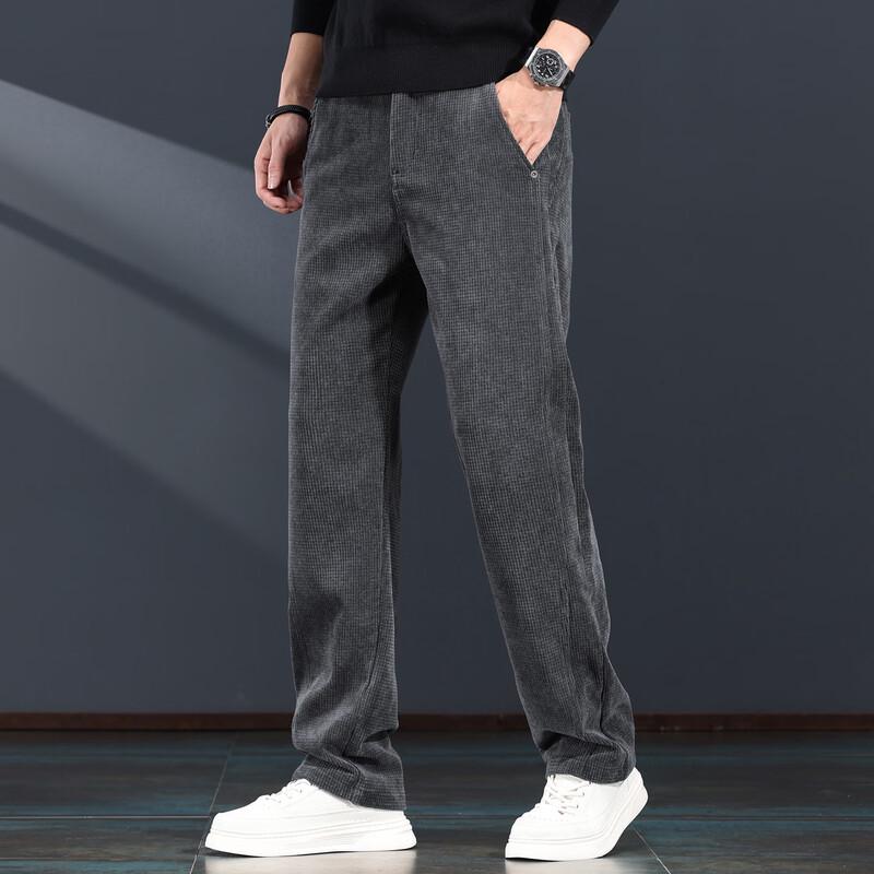 Jie Leinor Мужские вафельные вельветовые прямые повседневные брюки
