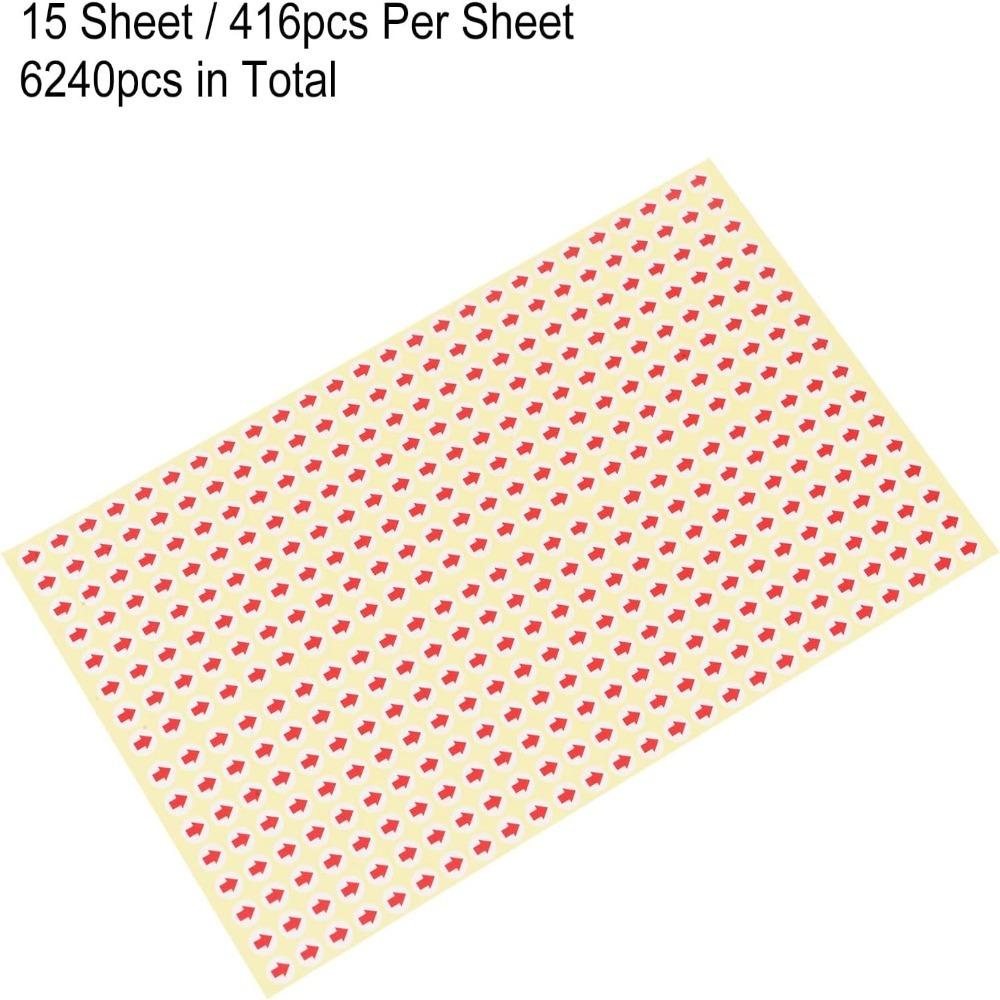 Red Copper Plate Sticker 15 Pcs Arrow Stickers Defect Indicator Office